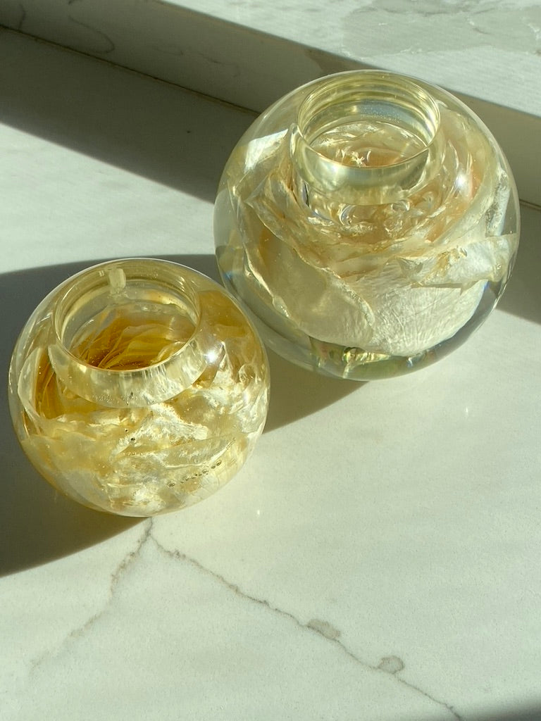 The Small and Medium Sphere Tea Light Holders 