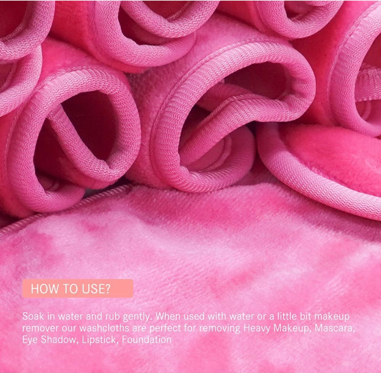 Pink Microfiber Makeup Remover Cloth