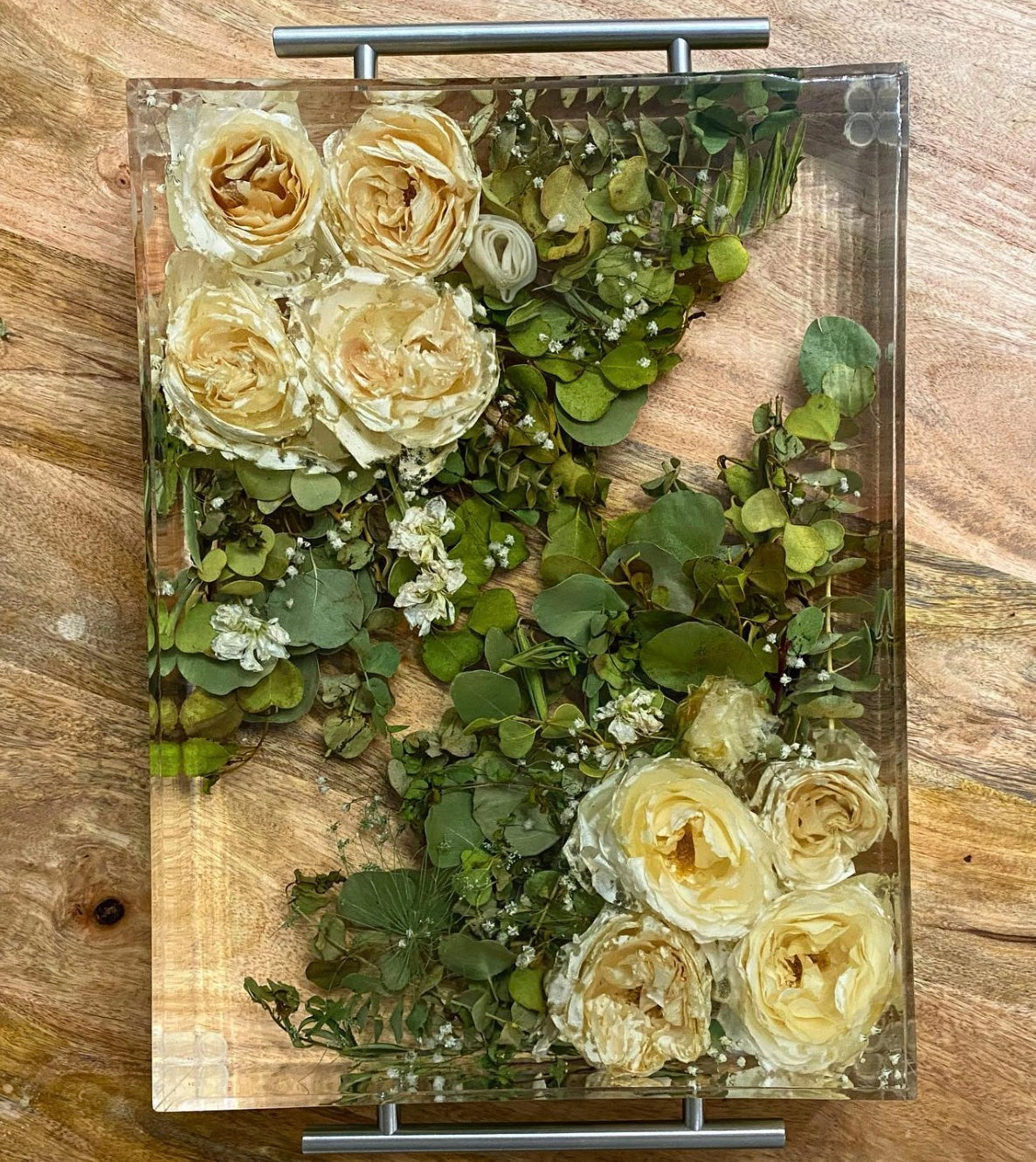 12x16 Serving Tray with Silver Handles - Bouquet Preservation